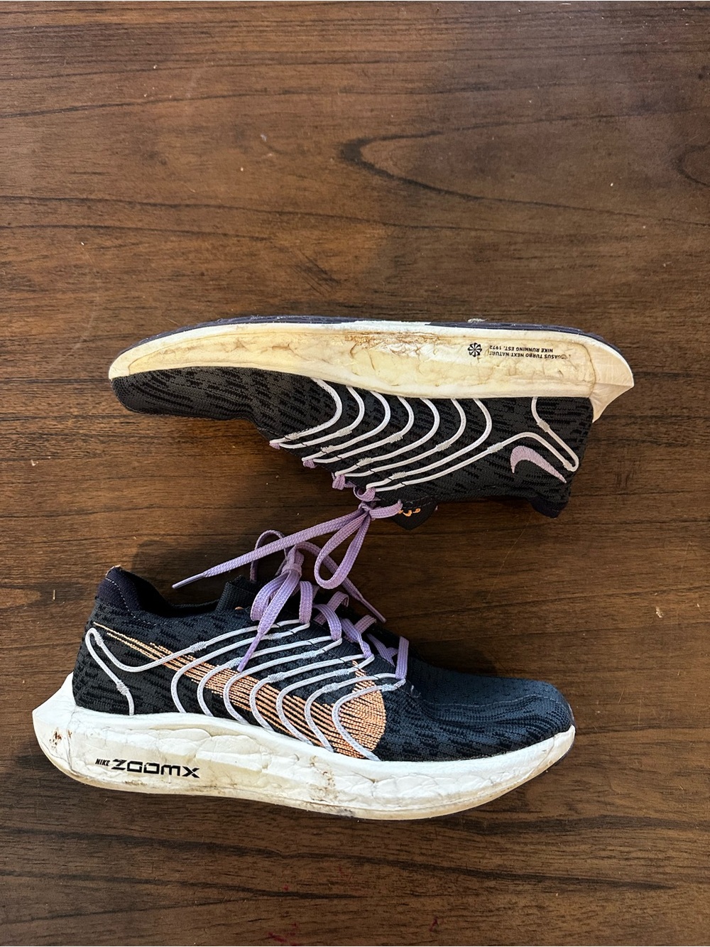 Nike Pegasus Turbo Next Nature Women’s 8.5 Black Purple Peach ZoomX DM3414-003